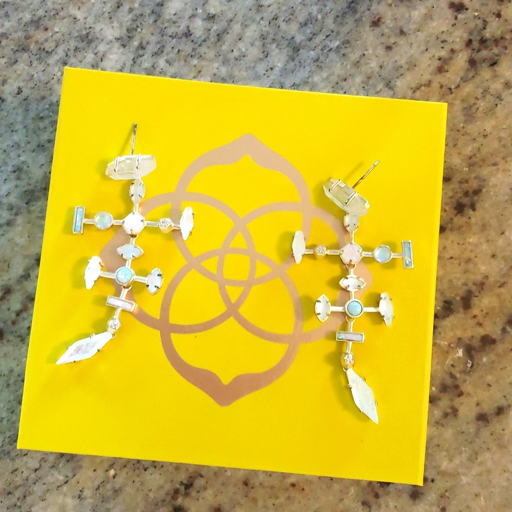 White kendra scott earrings